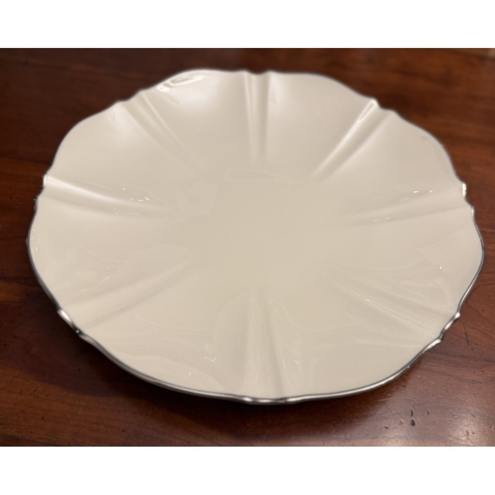 Vintage Lenox Symphony Round Chop Plate Serving Platter Platinum Trim 12.75"